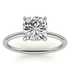 Cushion Moissanite Petite Solitaire Ring