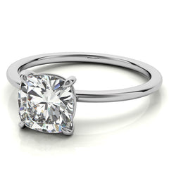 Cushion Moissanite Petite Solitaire Ring