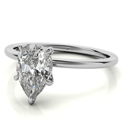 Pear Moissanite Petite Solitaire Ring