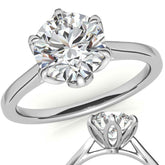 6-Prong Tulip Prong Round Brilliant Moissanite Solitaire Ring