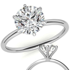 6 Claw Prong Round Petite Moissanite Solitaire Ring