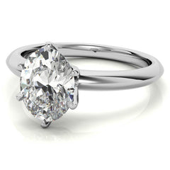 Knife-edge Oval Moissanite Solitaire Ring