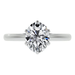 6-Prong Cathedral Oval Moissanite Solitaire Ring
