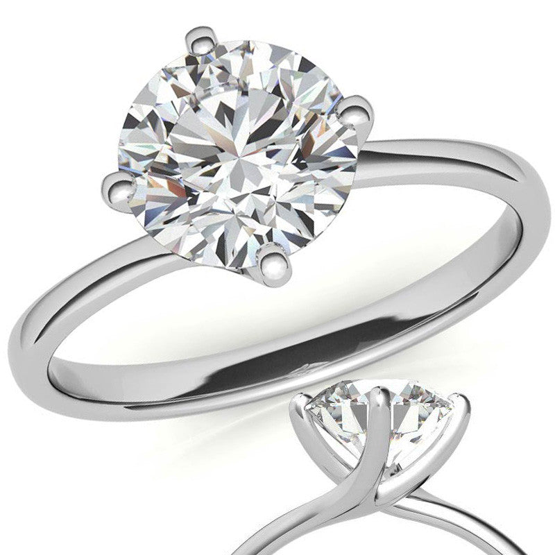 Round Brilliant Moissanite N-E-S-W Solitaire Ring