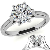 Round HA 6-Prong Cathedral Moissanite Solitaire Ring