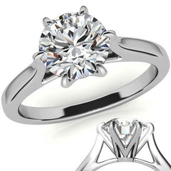 Round HA 6-Prong Cathedral Moissanite Solitaire Ring