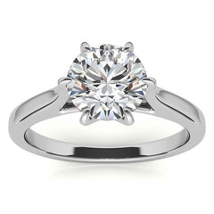 Round HA 6-Prong Cathedral Moissanite Solitaire Ring