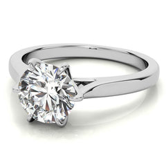 Round HA 6-Prong Cathedral Moissanite Solitaire Ring