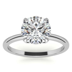 Low Set 4-Prong Moissanite Solitaire Ring with Tulip Prongs