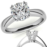 Round Double Prong Wider Set Moissanite Solitaire Ring