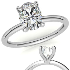 Petite Oval Moissanite Solitaire Ring