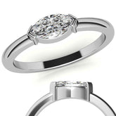 Petite Marquise East-West Moissanite Solitaire Ring