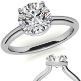 Low Set Round Brilliant Moissanite Solitaire Ring