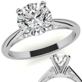 Floral Accented Moissanite Solitaire Ring