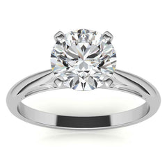 Floral Accented Moissanite Solitaire Ring