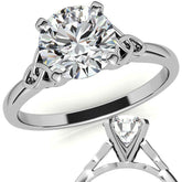 Celtic Knot Cathedral Moissanite Solitaire Ring