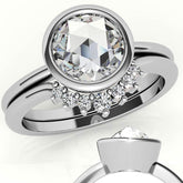 Rose Cut Solitaire Ring with Optional Matching Curved Band