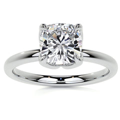 4-Prong Cushion Petal Inspired Moissanite Solitaire Ring