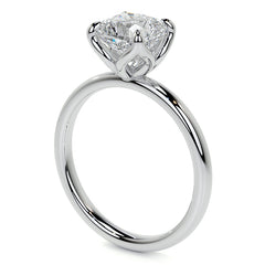4-Prong Cushion Petal Inspired Moissanite Solitaire Ring