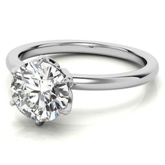 6-Prong Round Petal Inspired Moissanite Solitaire Ring