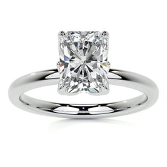 4-Prong Emerald / Radiant Petal Inspired Moissanite Solitaire Ring