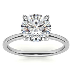 Petite 4-Prong Round Brilliant Moissanite Solitaire Ring