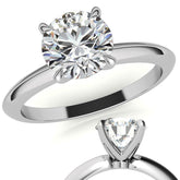 4 Prong Round Brilliant Moissanite Knife Edge Solitaire