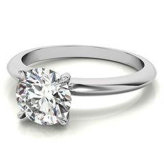 4 Prong Round Brilliant Moissanite Knife Edge Solitaire