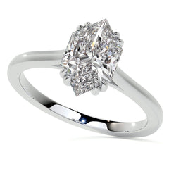 Duchess Marquise Double Prong Moissanite Solitaire Ring