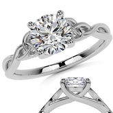 Round Celtic Knot Moissanite Infinity Style Engagement Ring