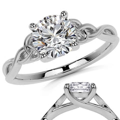 Round Celtic Knot Moissanite Infinity Style Engagement Ring