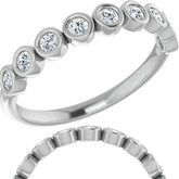 Moissanite Bezel Stackable Ring (2.0mm)