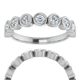 Moissanite Bezel Stackable Ring (2.5mm)