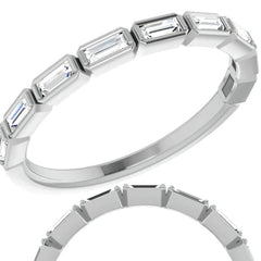 Stackable Moissanite Baguette Wedding Band 0.34ct