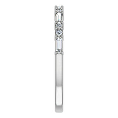 Round and Baguette Moissanite Stackable Band
