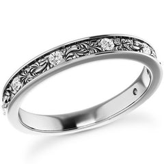 Floral Moissanite Stackable Band