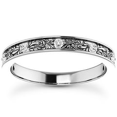 Floral Moissanite Stackable Band