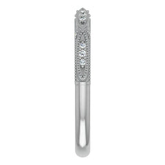 Milgrain Accented Moissanite Stackable Band