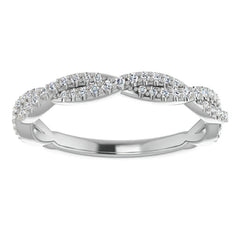 Round Moissanite Twisted Stackable Band