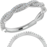 Round Moissanite Twisted Stackable Band