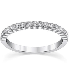 Round Milgrain Stackable Moissanite Band