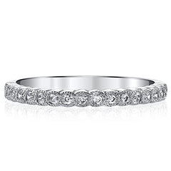 Round Milgrain Stackable Moissanite Band