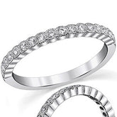 Round Milgrain Stackable Moissanite Band