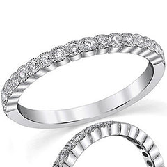 Round Milgrain Stackable Moissanite Band