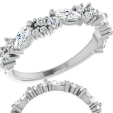Round & Marquise Moissanite Stackable Band