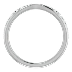 Round Brilliant Moissanite Pinched Contour Stackable Band 0.25ct