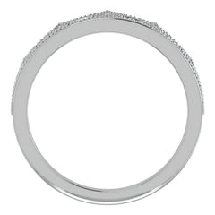 Milgrain Accented Crown Moissanite Stackable Band