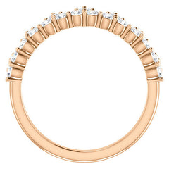 Round Moissanite Accented Crown Design Stackable Band