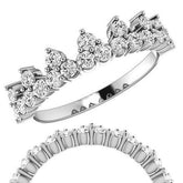 Round Moissanite Accented Crown Design Stackable Band