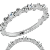 Round Moissanite Sculptural Inspired Stackable Band